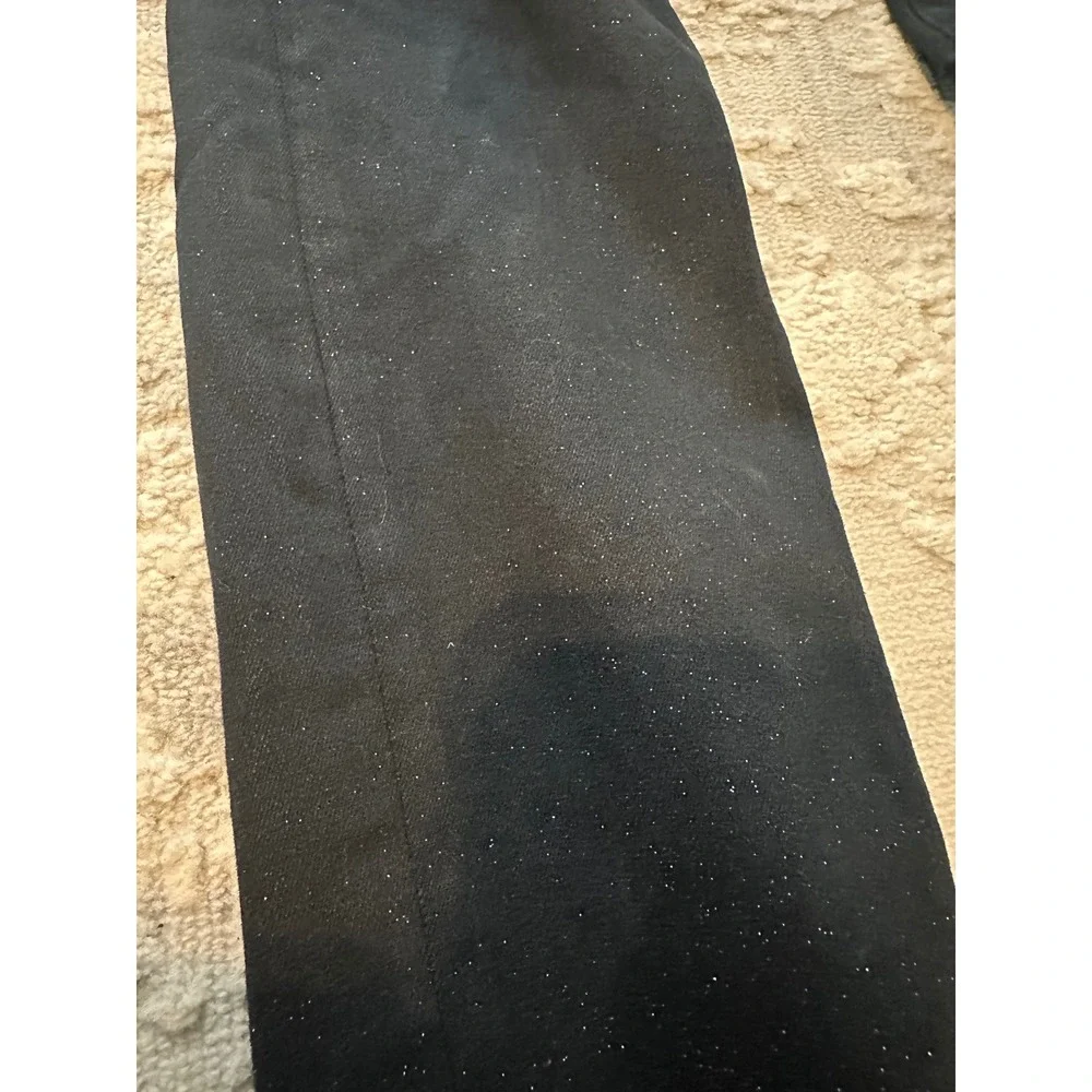 Hudson Nico Super Skinny Midrise Jeans Black Glitter Sparkle WM407DIY Size 27